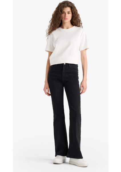 Mia Flare Fit Normal Bel İspanyol Paça Uzun Jean Pantolon E9157AX25AU