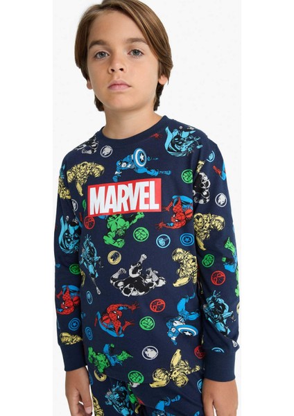 Erkek Çocuk Marvel Comics Pijama Takımı Uzun Kollu Üst Uzun Alt F1898A825AU