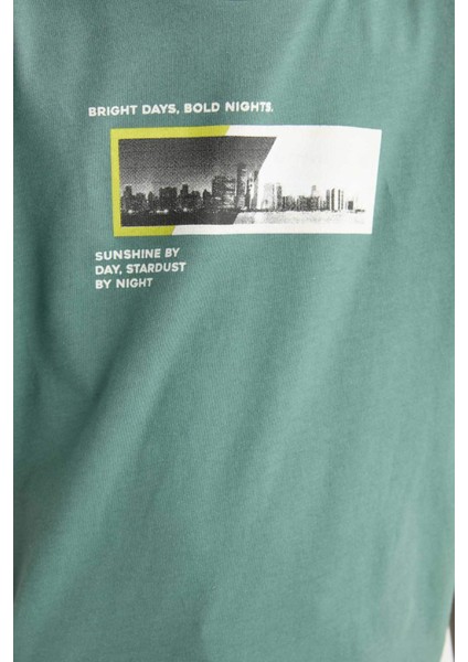 Erkek Çocuk Bisiklet Yaka Baskılı Kısa Kollu Tişört F1026A825SM