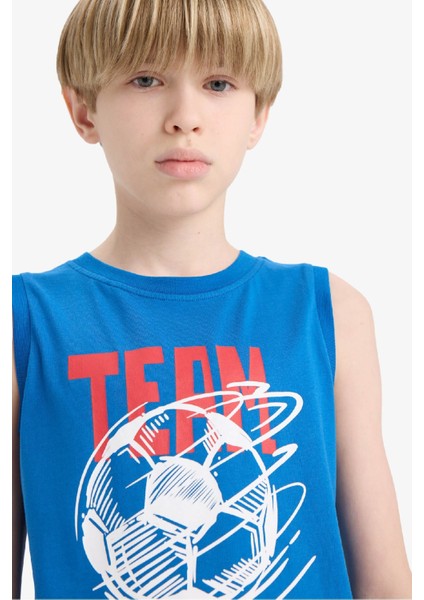 Erkek Çocuk Bisiklet Yaka Baskılı Atlet F0687A825HS