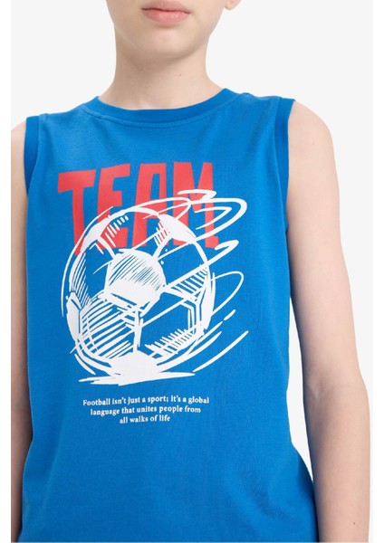 Erkek Çocuk Bisiklet Yaka Baskılı Atlet F0687A825HS