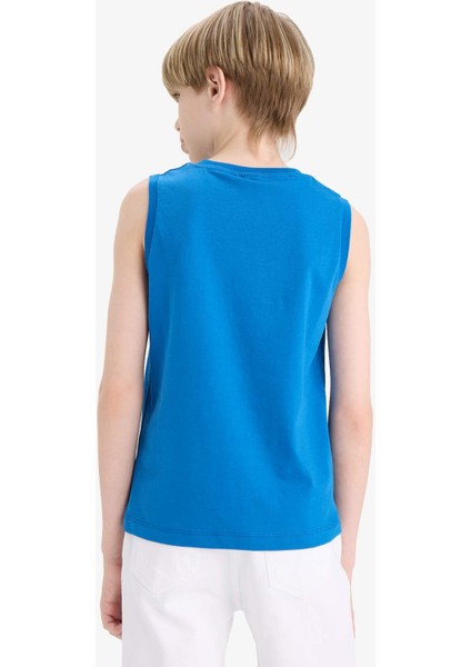 Erkek Çocuk Bisiklet Yaka Baskılı Atlet F0687A825HS