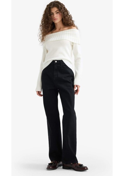 Straight Fit Yüksek Bel Uzun Jean Pantolon E9129AX25AU