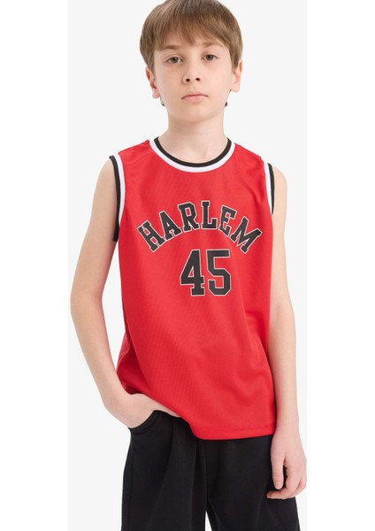 Erkek Çocuk Bisiklet Yaka Baskılı Atlet F0691A825HS