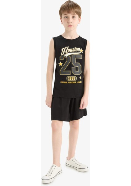 Erkek Çocuk Bisiklet Yaka Baskılı Atlet F0690A825HS