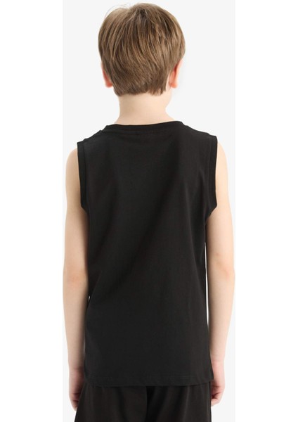 Erkek Çocuk Bisiklet Yaka Baskılı Atlet F0690A825HS