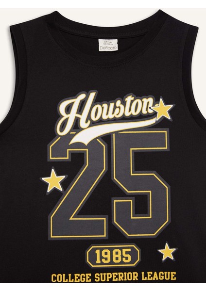 Erkek Çocuk Bisiklet Yaka Baskılı Atlet F0690A825HS