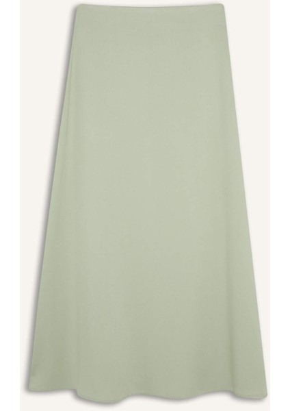 A Kesim Yüksek Bel Keten Karışımlı Maxi Etek E9805AX25SM