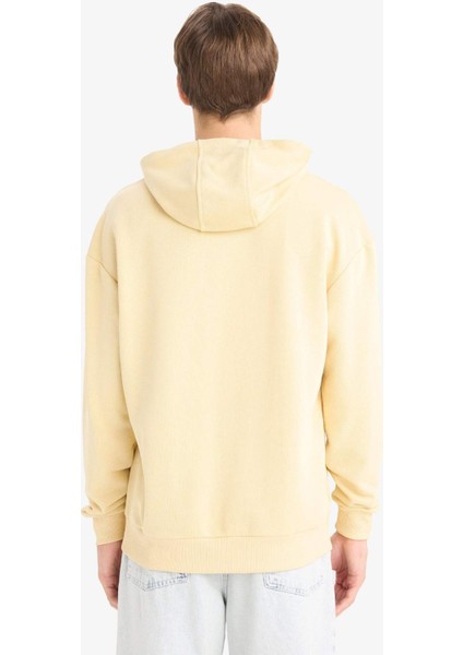 Boxy Fit Kapüşonlu Baskılı Sweatshirt E6434AX25AU