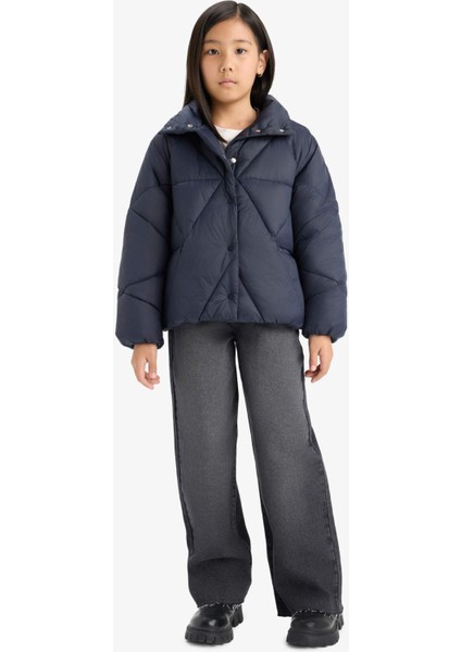 Kız Çocuk Çıtçıtlı Cepli Şişme Mont E9812A825AU