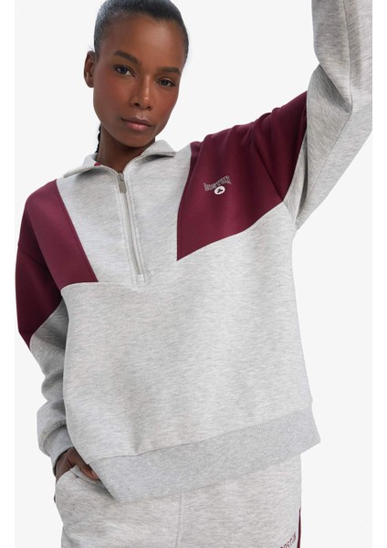 Fit NBA Boston Celtics Oversize Geniş Kalıp Yarım Fermuarlı Skuba Dalgıç Kumaş Sporcu Sweatshirt E8935AX25AU