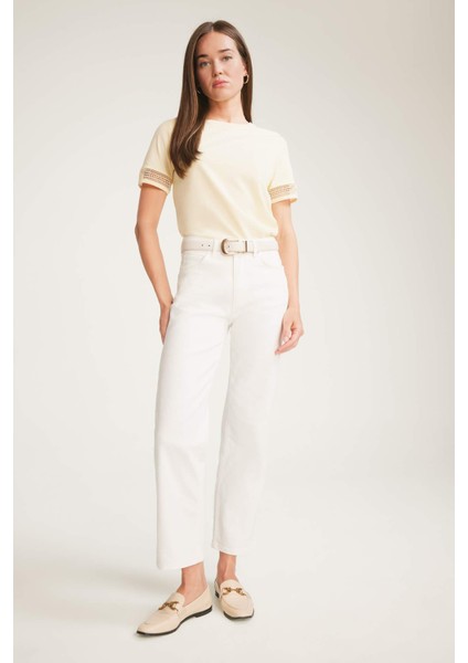 Regular Fit Bisiklet Yaka Penye Kısa Kollu Tişört E4416AX25SM