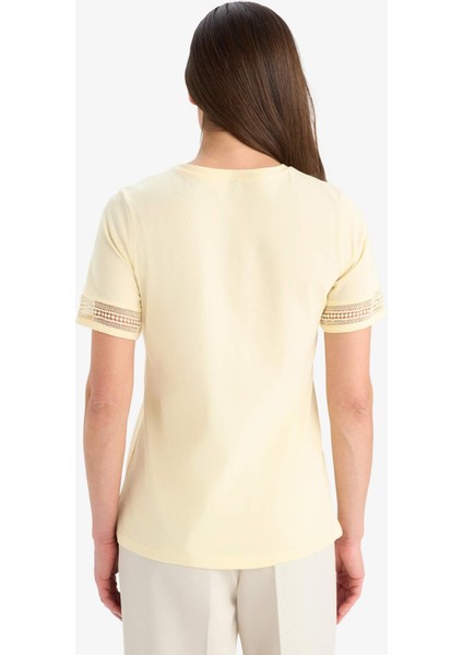 Regular Fit Bisiklet Yaka Penye Kısa Kollu Tişört E4416AX25SM