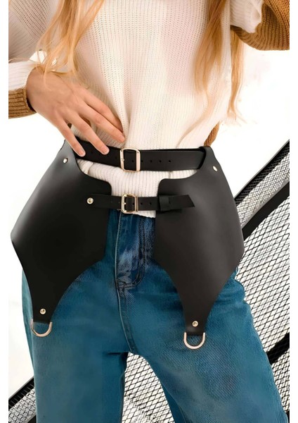 Günlük Kullanıma Seksi Deri Etek Harness - BRF1119