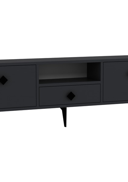 1304DROPDH-1 Tv Sehpası Antrasit-Siyah Kulp