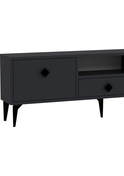 1304DROPDH-1 Tv Sehpası Antrasit-Siyah Kulp