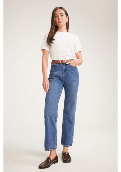 Regular Fit Bisiklet Yaka Basic Düz Penye Kısa Kollu Tişört