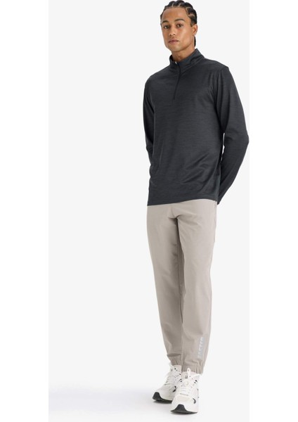 Fit Slim Fit Dar Kesim Fermuar Cepli Dokuma Sporcu Jogger F1288AX25AU