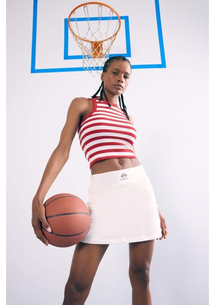 Fit NBA Los Angeles Lakers İçi Taytlı Mini Etek E2785AX25SM