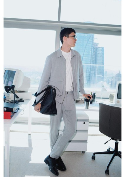Tailored Regular Fit Beli Lastikli Pileli Cepli Kısa Paça Pantolon E9814AX25AU