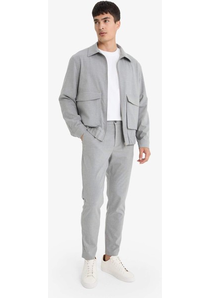 Tailored Regular Fit Beli Lastikli Pileli Cepli Kısa Paça Pantolon E9814AX25AU