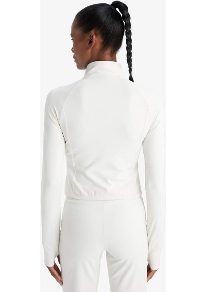 Fit Slim Fit Dar Kesim Dik Yaka İçi Yumuşak Tüylü Fermuarlı Hırka F2008AX25AU