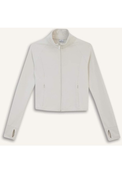 Fit Slim Fit Dar Kesim Dik Yaka İçi Yumuşak Tüylü Fermuarlı Hırka F2008AX25AU