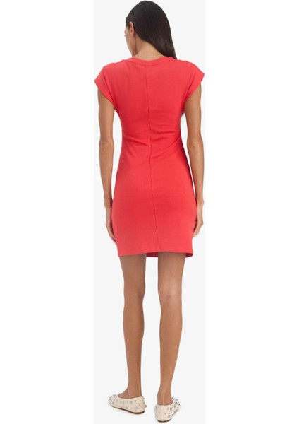 Bodycon Vücudu Saran Bisiklet Yaka Ribana Kolsuz Mini Yazlık Elbise C4513AX25SM