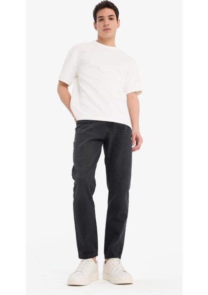 %100 Pamuk 90's Slim Fit Dar Kalıp Yüksek Bel Dar Paça Jean Pantolon D6612AX25SP