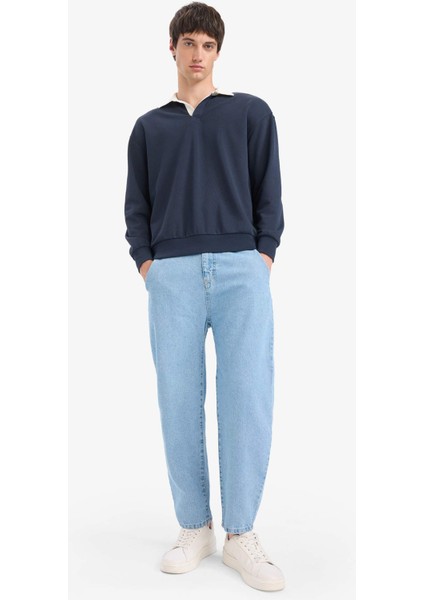 Boxy Fit Polo Yaka Sweatshirt E6523AX25AU