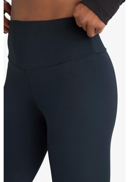 Toparlayıcı Yüksek Bel Esnek Kumaş Basic Sporcu Tayt B4147AX25AU