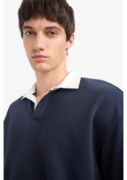 Boxy Fit Polo Yaka Sweatshirt E6523AX25AU