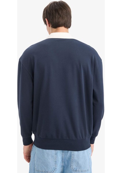 Boxy Fit Polo Yaka Sweatshirt E6523AX25AU