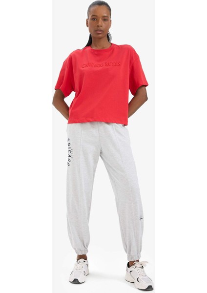 Fit NBA Chicago Bulls Jogger Çift Cepli Jogger Paça Standart Boy Eşofman Altı B9998AX25SM