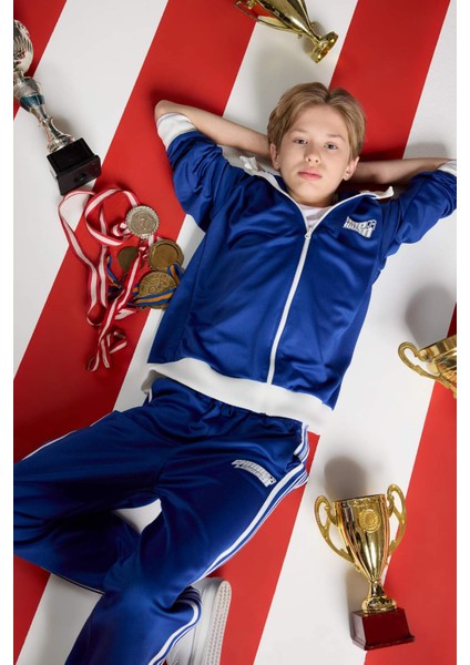 Erkek Çocuk Baskılı Fermuarlı Sweatshirt F1966A825AU