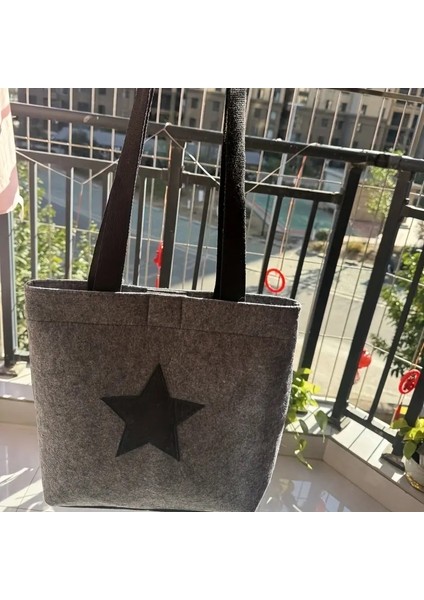 Yıldız Tasarımlı Dayanıklı Keçe, Kamp ve Günlük Kullanım Için Ideal, Çok Yönlü Omuz ve Çapraz Çanta