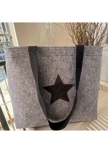 Yıldız Tasarımlı Dayanıklı Keçe, Kamp ve Günlük Kullanım Için Ideal, Çok Yönlü Omuz ve Çapraz Çanta