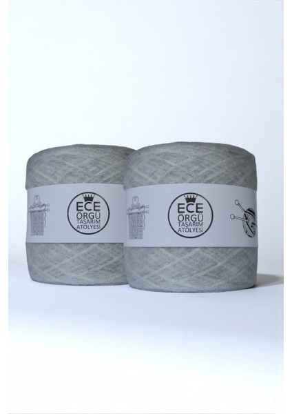 3 Katlı, Gri Angora Örgü Ipi (200 Gr.)