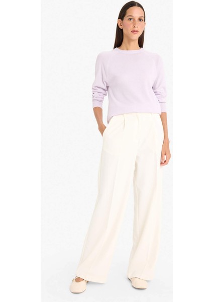 Relax Fit Bisiklet Yaka Basic Düz Triko Kazak I6913AZ25WN