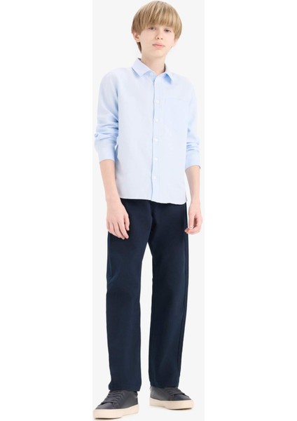 Erkek Çocuk Polo Yaka Oxford Uzun Kollu Gömlek F2630A825SM