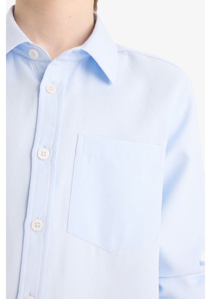 Erkek Çocuk Polo Yaka Oxford Uzun Kollu Gömlek F2630A825SM