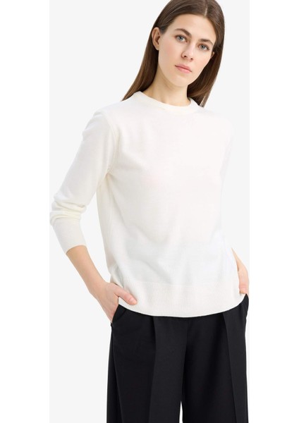 Relax Fit Bisiklet Yaka Triko Kazak C0058AX25WN