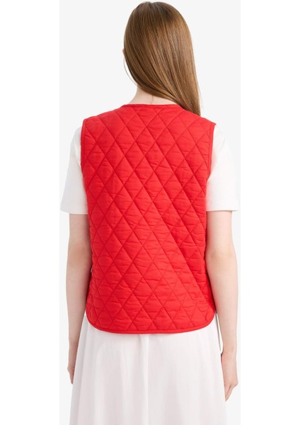 Bisiklet Yaka Bağlamalı Pamuklu Yelek F2723AX25SP