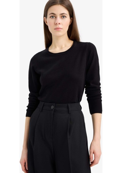 Regular Fit Bisiklet Yaka Triko Kazak F7091AZ25WN