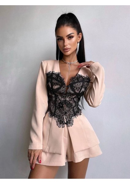 Dantel Detaylı Ceket Elbise modelleri
