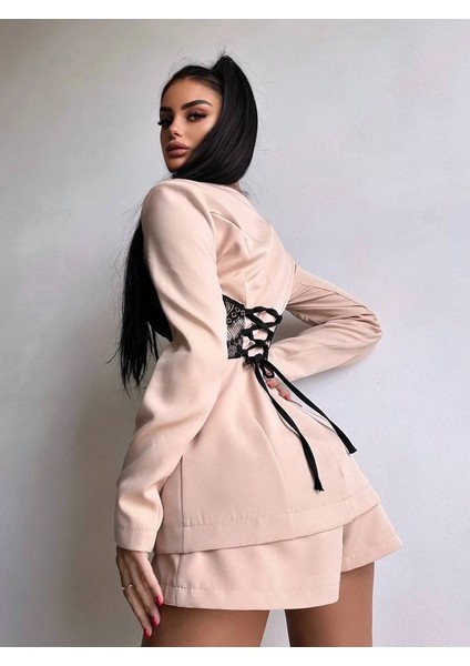 Dantel Detaylı Ceket Elbise