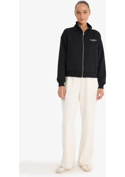 Relax Fit Kolej Yaka Baskılı Bomber Hırka F0310AX25AU