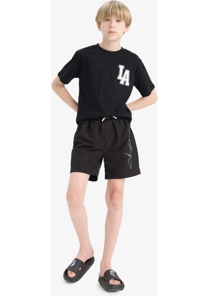 Erkek Çocuk Bisiklet Yaka Baskılı Kısa Kollu Tişört F2573A825SM