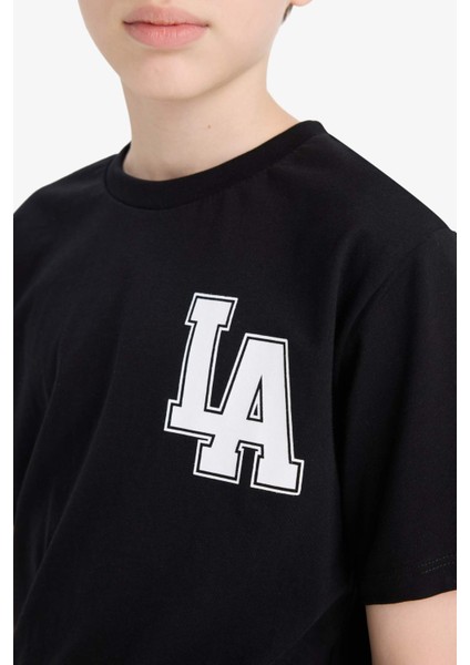 Erkek Çocuk Bisiklet Yaka Baskılı Kısa Kollu Tişört F2573A825SM