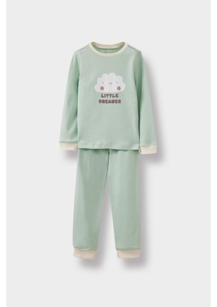 Kız Bebek 4'lü Pijama Takımı Baskılı Uzun Kollu Üst Uzun Alt F0633A525AU